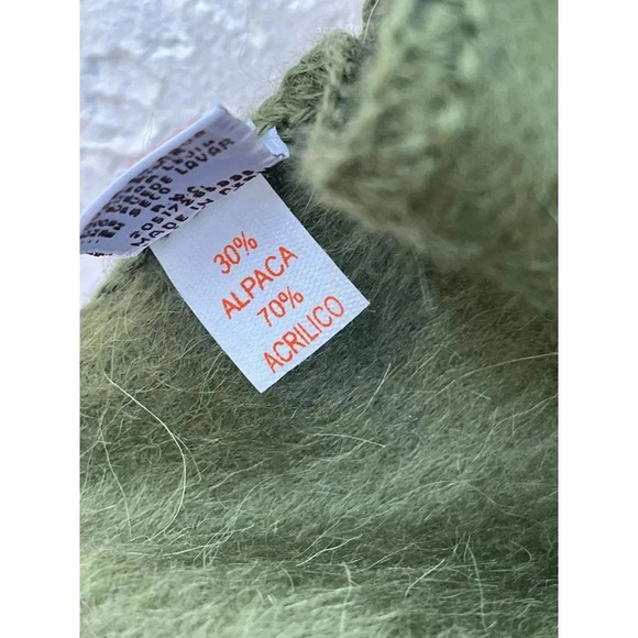 New Alpaca Camargo Scarf Rectangle Fringe Neck Warmer Multifunctional Army Green - Picture 8 of 12